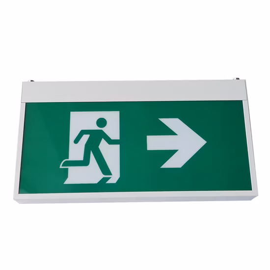 An der Decke aufgehängtes, doppelseitig wiederaufladbares LED-Notausgangsschild